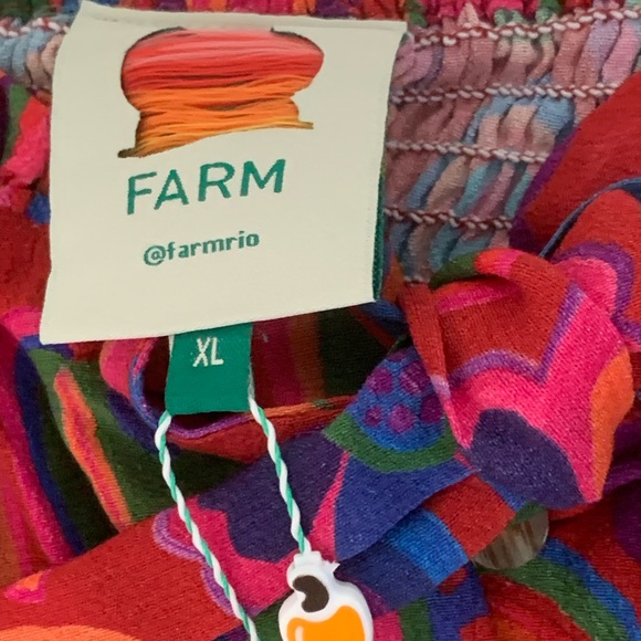 NWT FARM Rio Red Lisa Midi Dress - Fun Shapes Print - Size XL - Picture 2 of 11